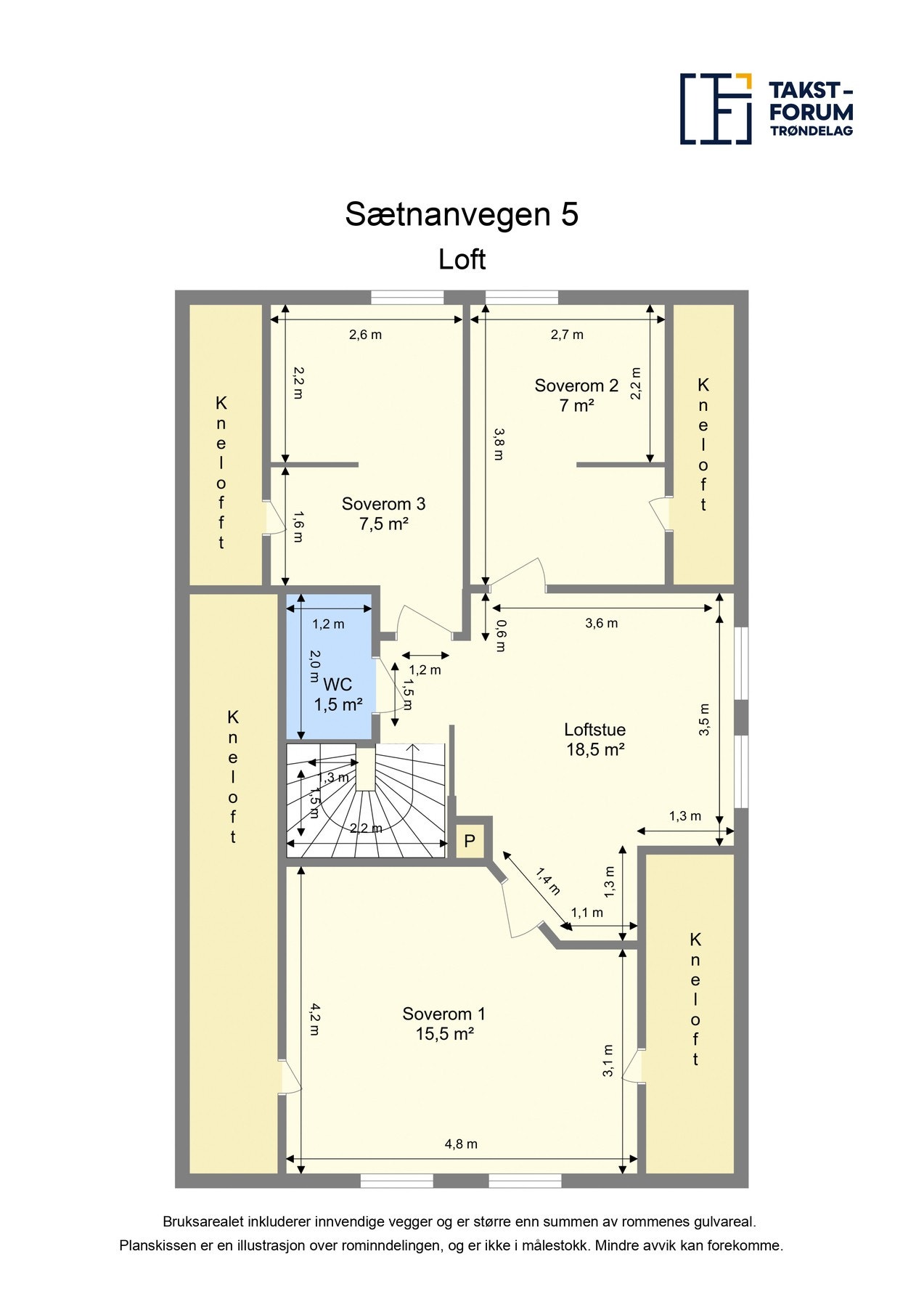 Plantegning - Loft. Galleribilde
