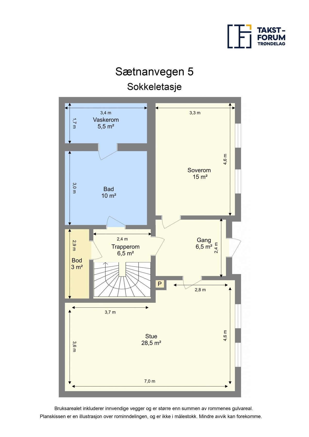 Plantegning - Sokkeletasje. Galleribilde