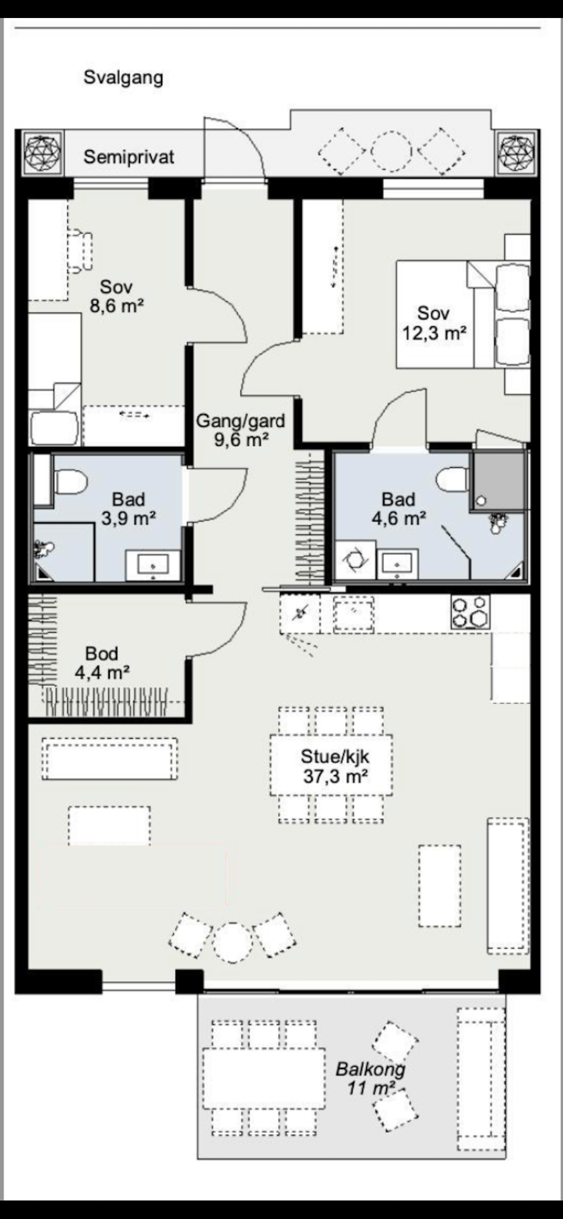Med 2 eller 3 soverom Galleribilde