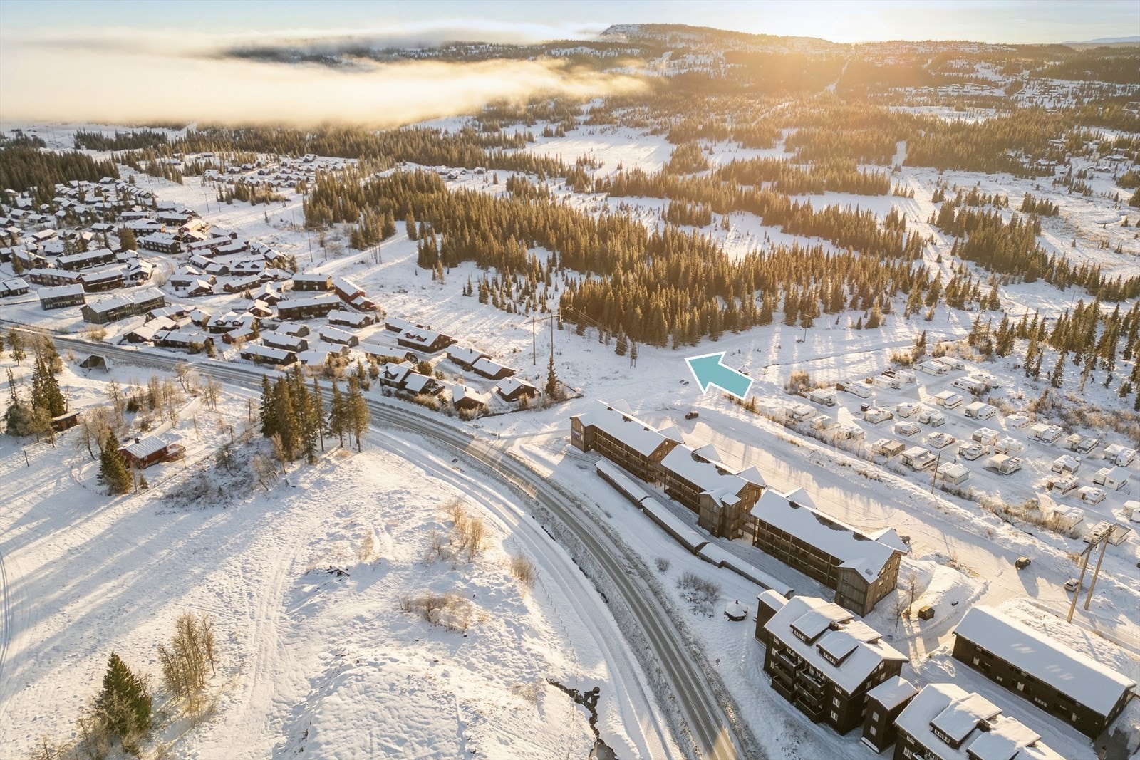 Med langrennsløypa rett utenfor leiligheten ligger alt til rette for skiturer direkte fra døren. Galleribilde