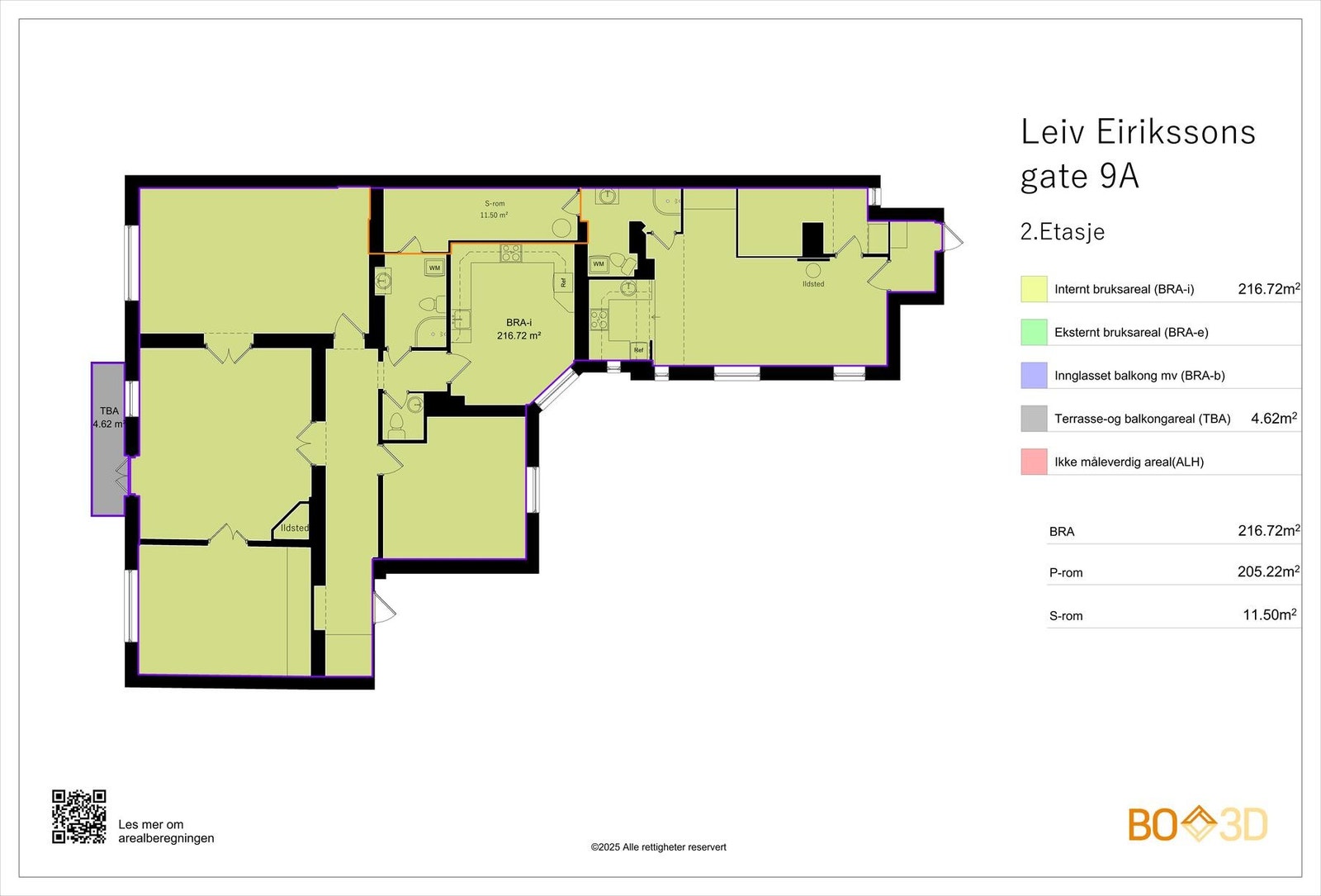 Plantegning med areal Galleribilde