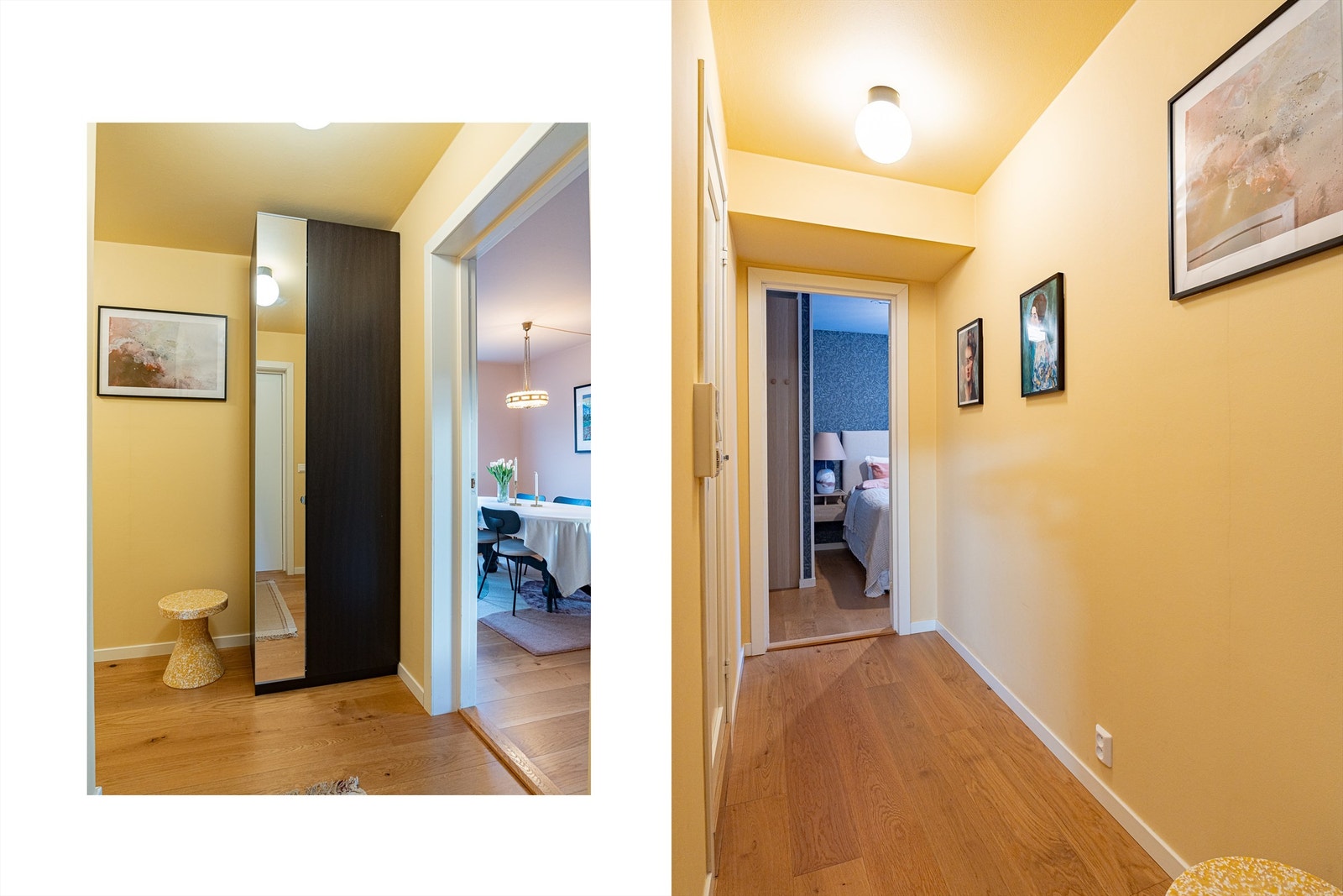 Velkommen inn til en romslig og innbydende entré med god plass til å henge fra seg yttertøy. Galleribilde