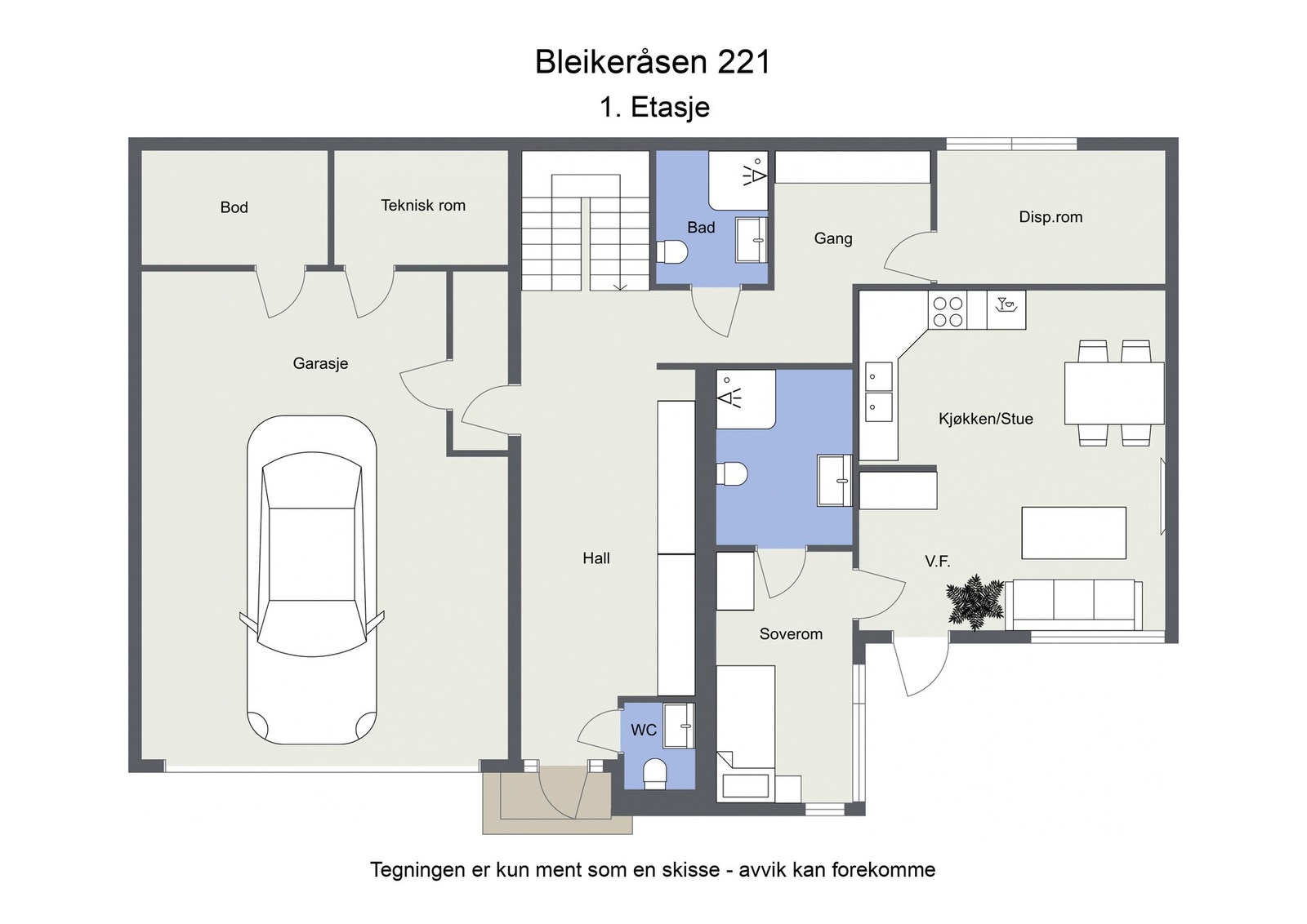 Plantegning 1.etasje Galleribilde