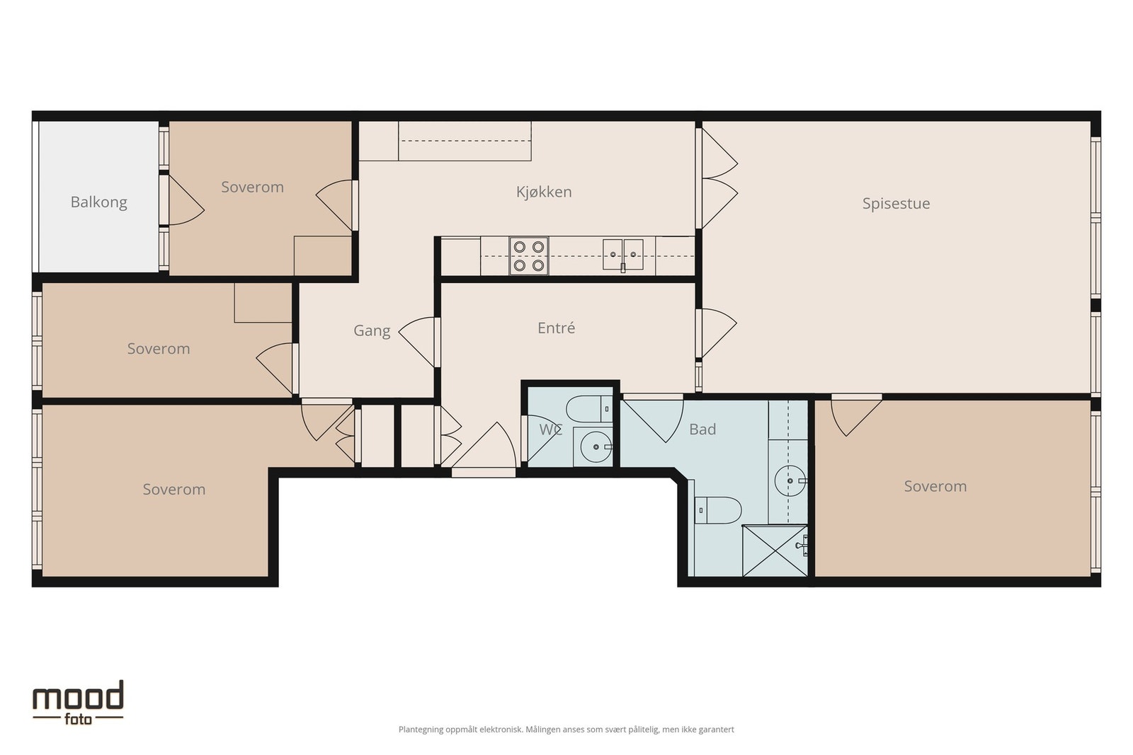 Alternativ planløsning dersom man ønsker et fjerde soverom. Galleribilde