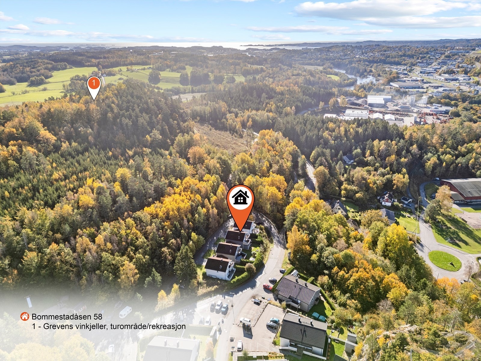 Umiddelbarnærhet til marka og turområder. Galleribilde