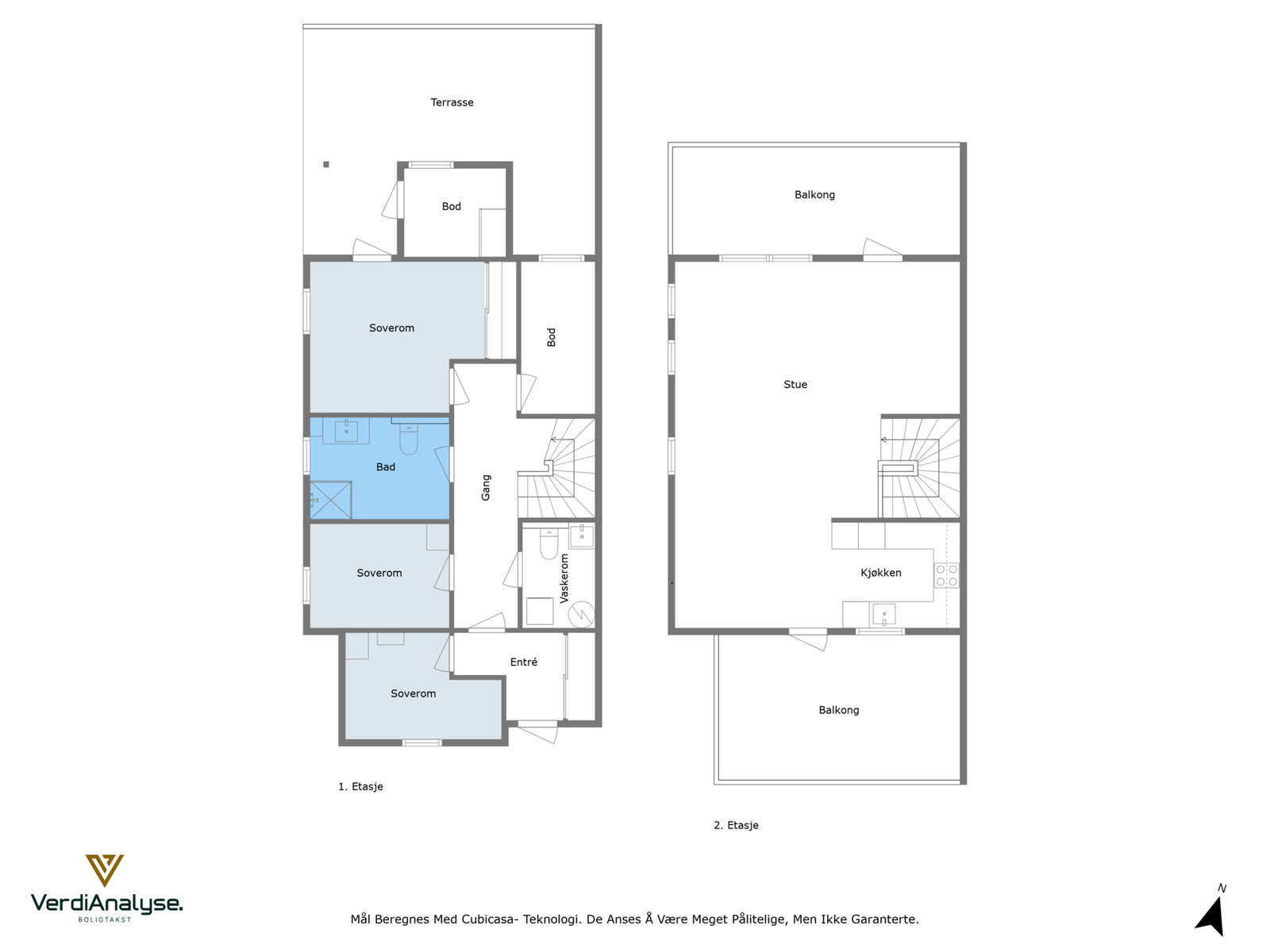 Plantegning begge etasjer Galleribilde