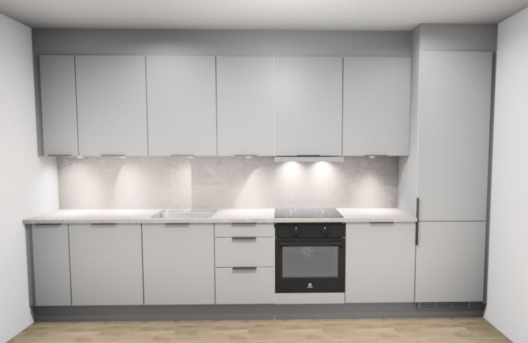 Kjøkkenet er oppgradert utover opprinnelig leveranse. Se vedlagt tilvalgsordre i salgsoppgaven. Galleribilde