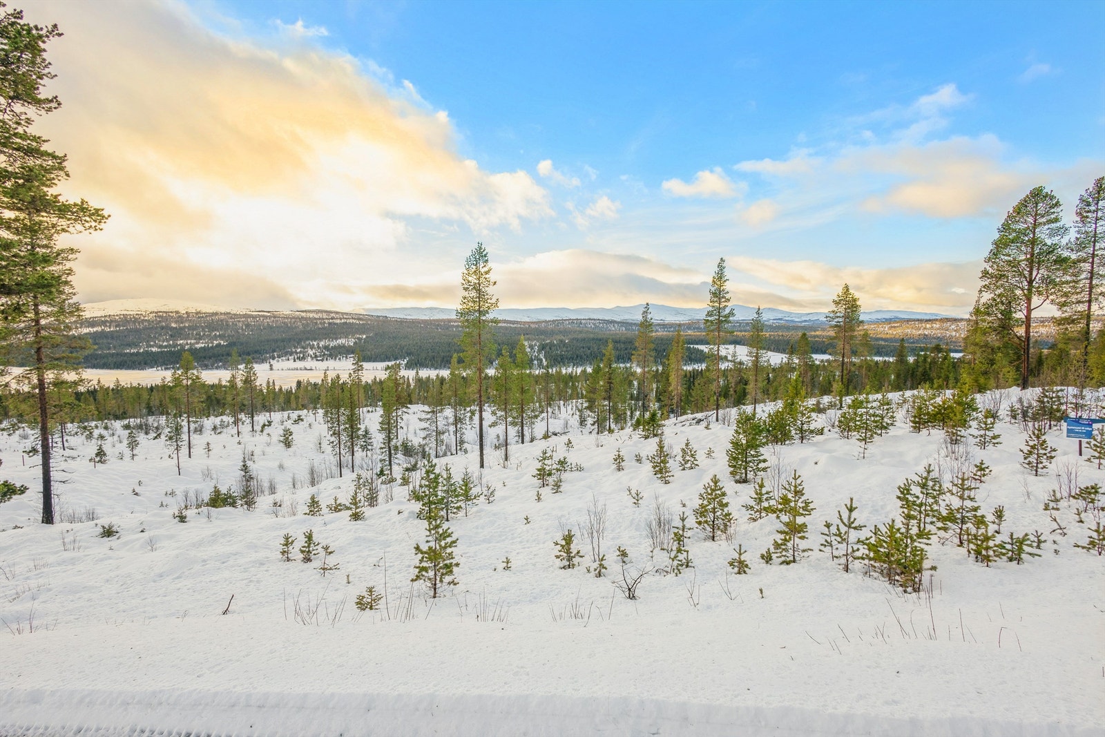 Solnedgangene over fjellheimen kan nytes fra eiendommen. Galleribilde