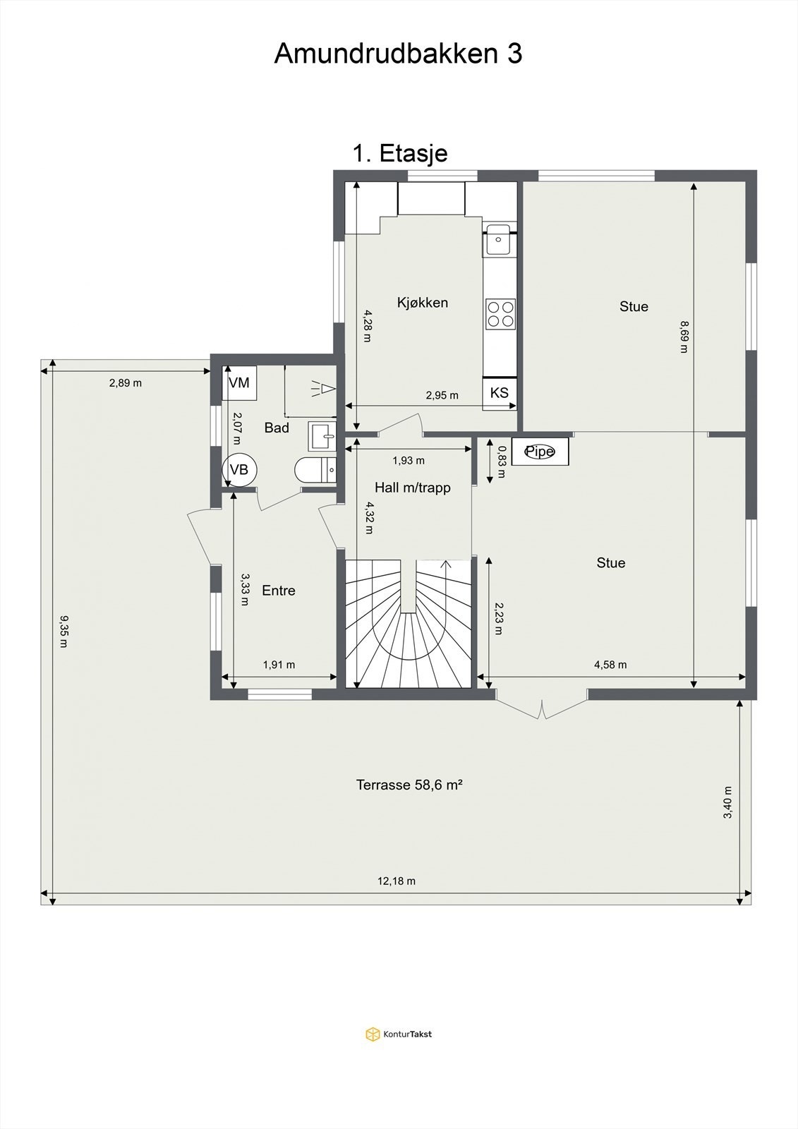 Plantegning for 1. etasje. Galleribilde