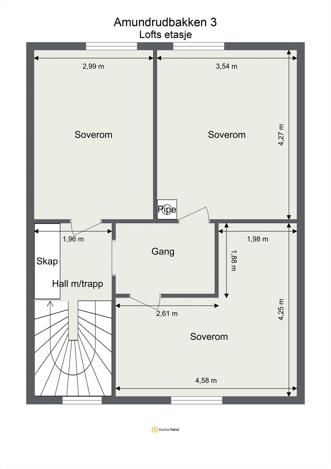 Plantegningen for loftsetasjen. Galleribilde