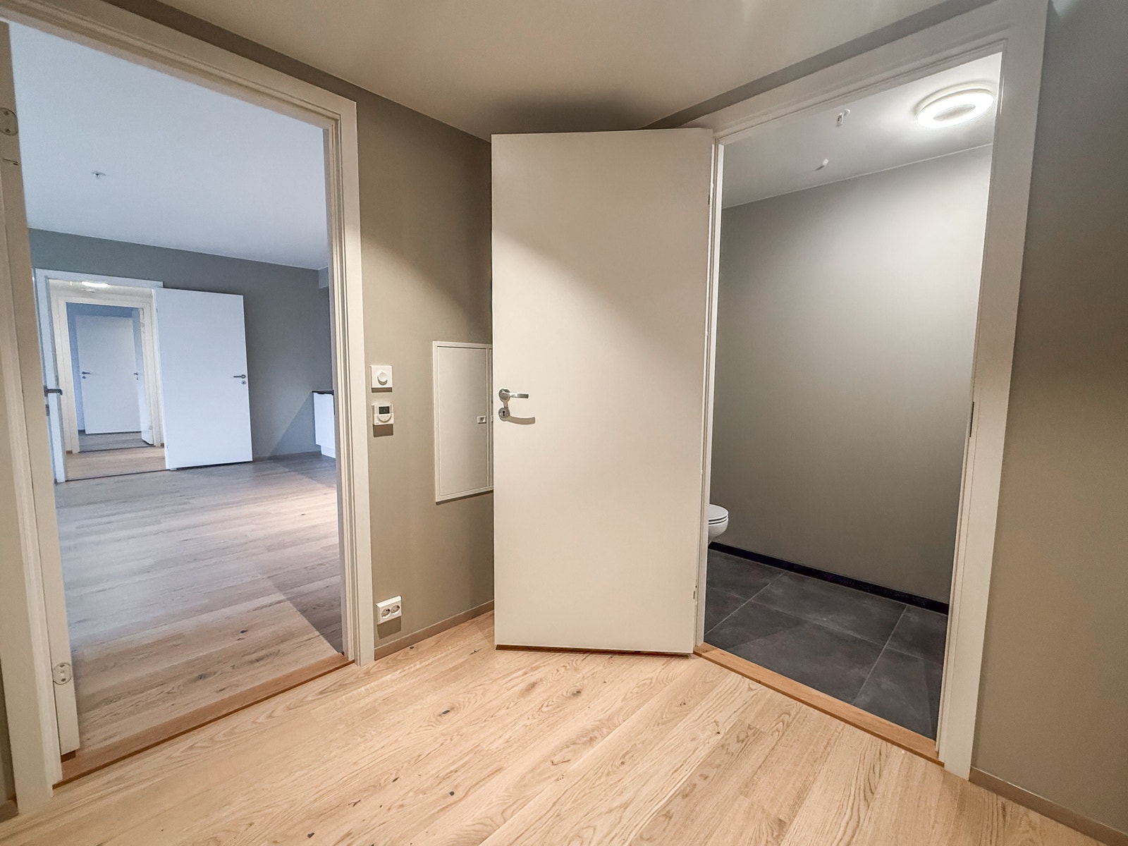 Velkommen inn, gjestetoalett praktisk plassert i gangen til leiligheten Galleribilde