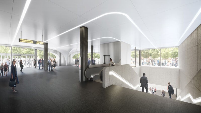 Visuell fremstilling av kommende Fornebubanen-stasjon. Galleribilde