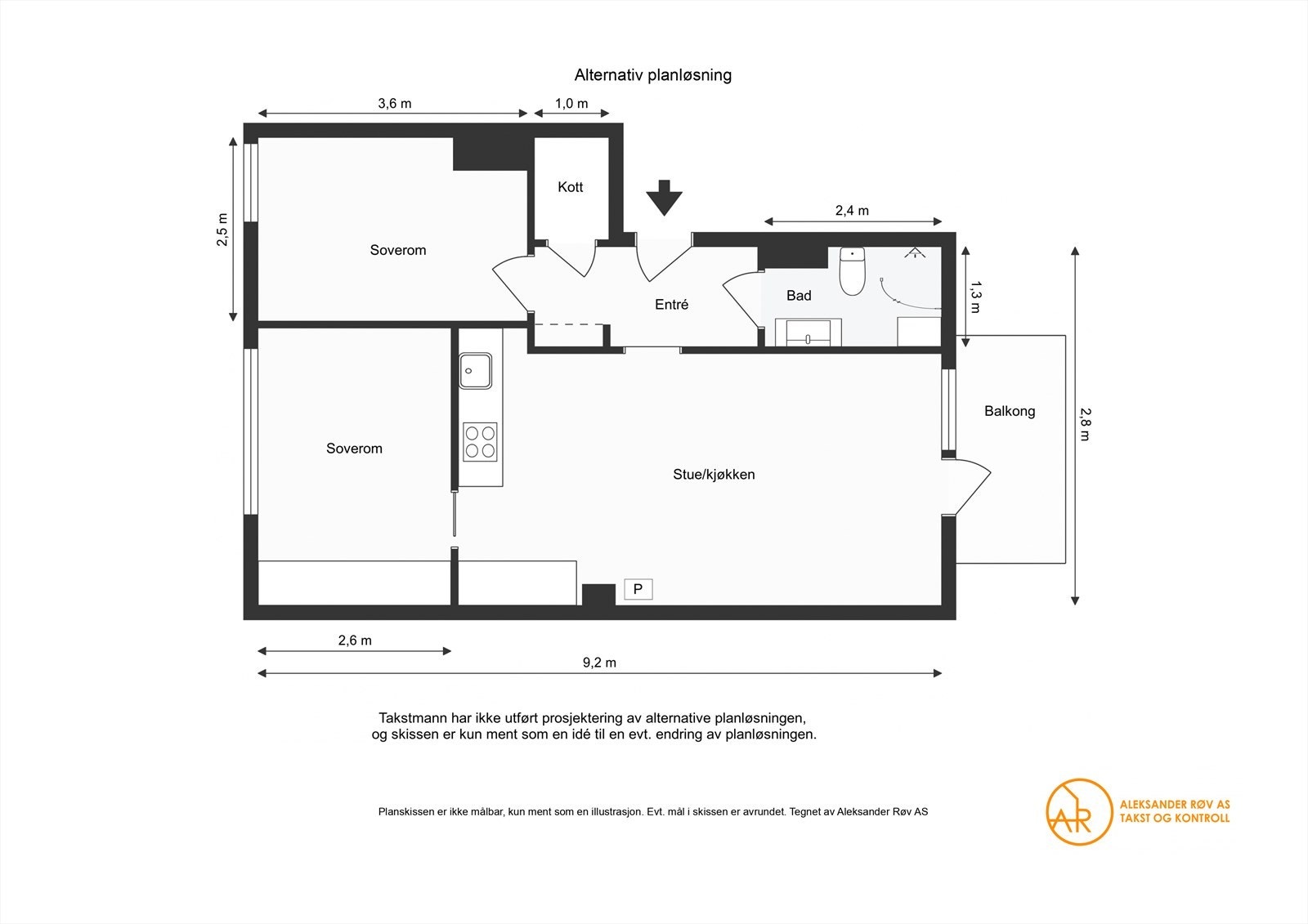 Alternativ planløsning. Galleribilde