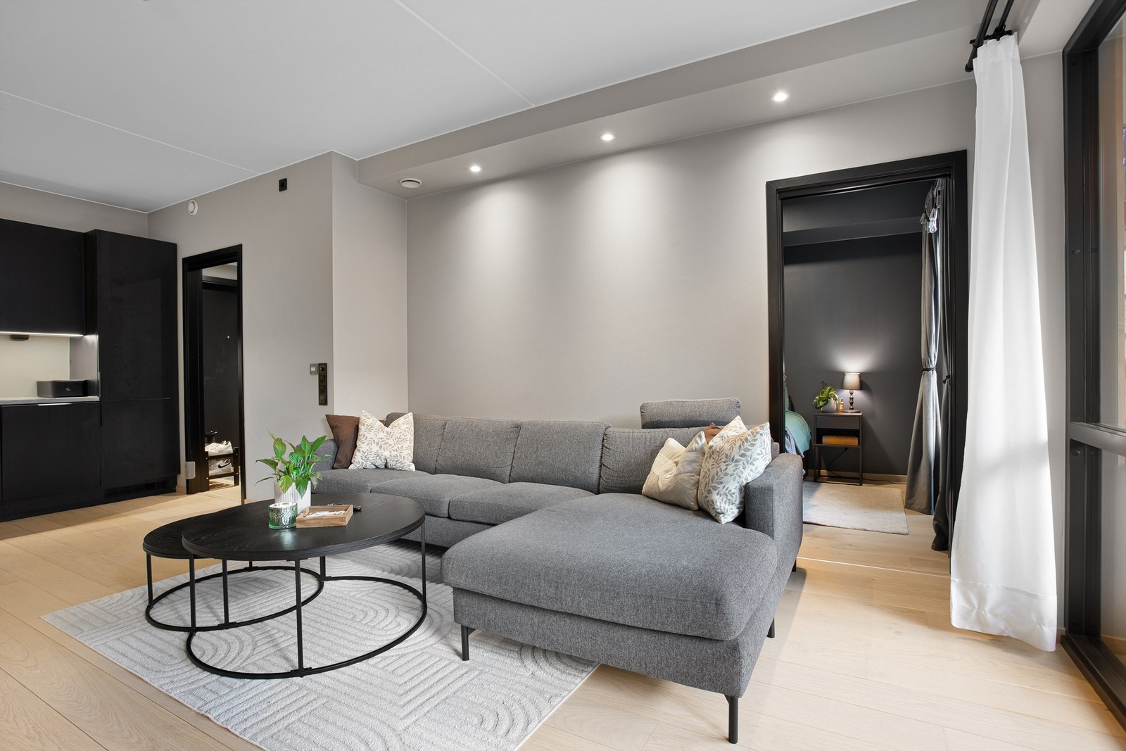 Gulv belagt med parkett Galleribilde