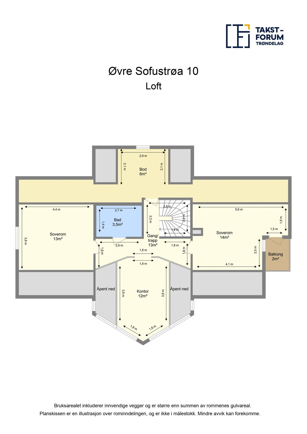 Planløsning loftsetasje. Galleribilde