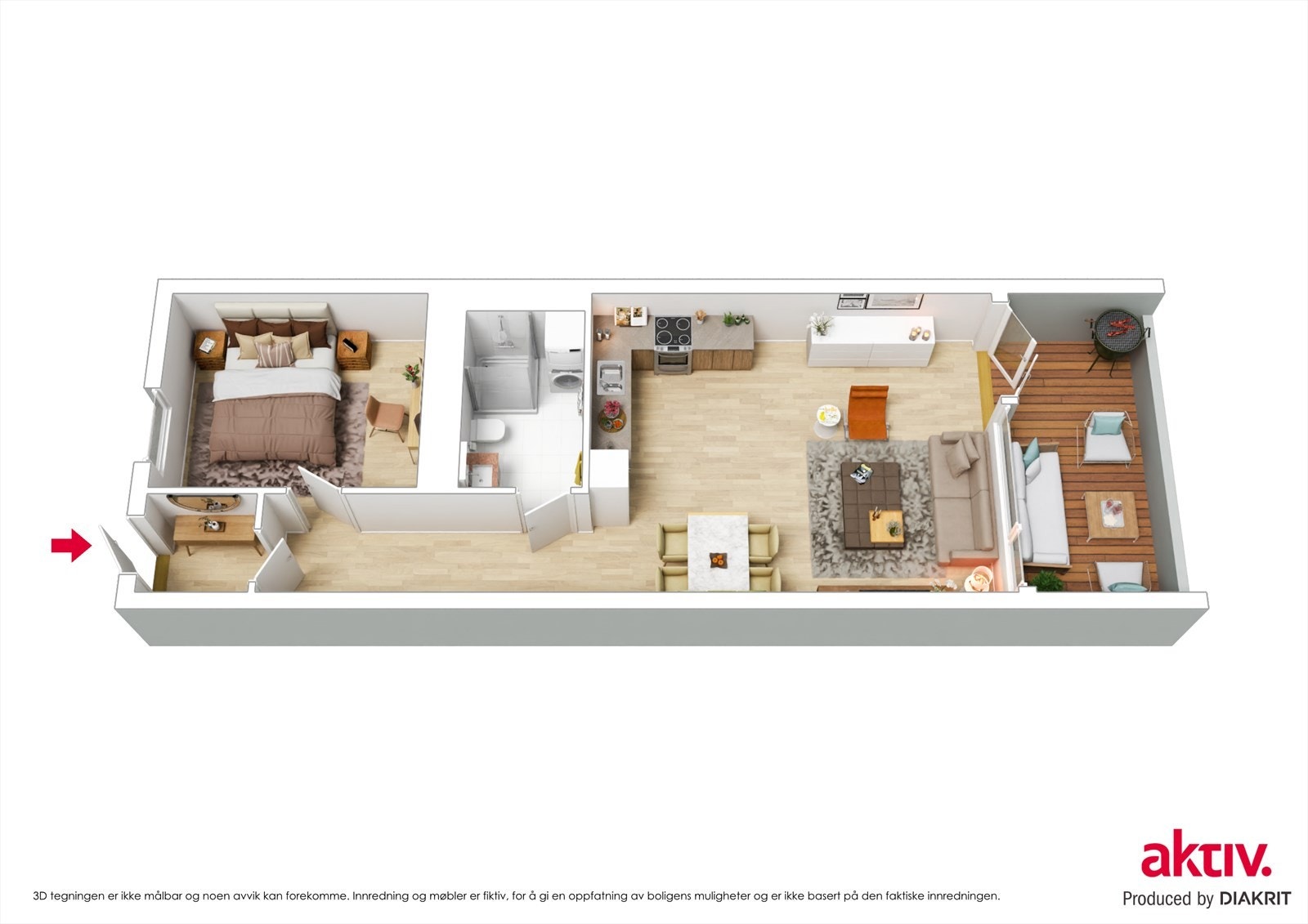 3D Plantegning. Galleribilde