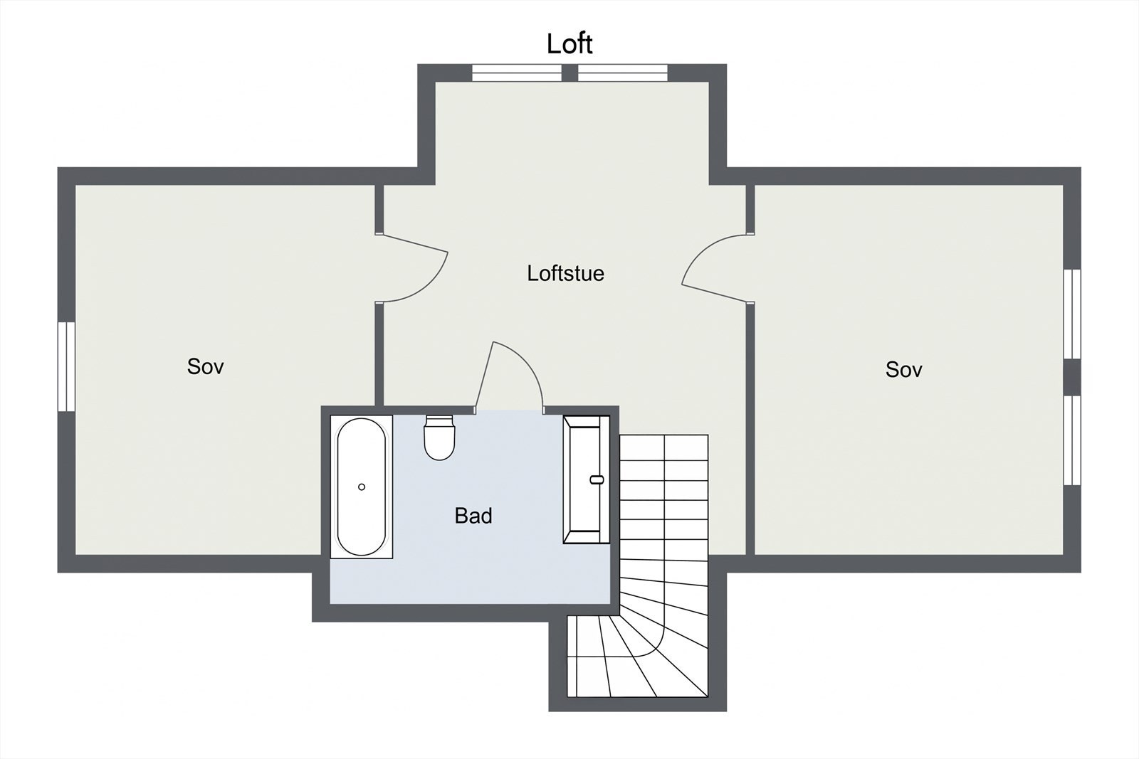 Plantegning - Loftsetasje. Galleribilde