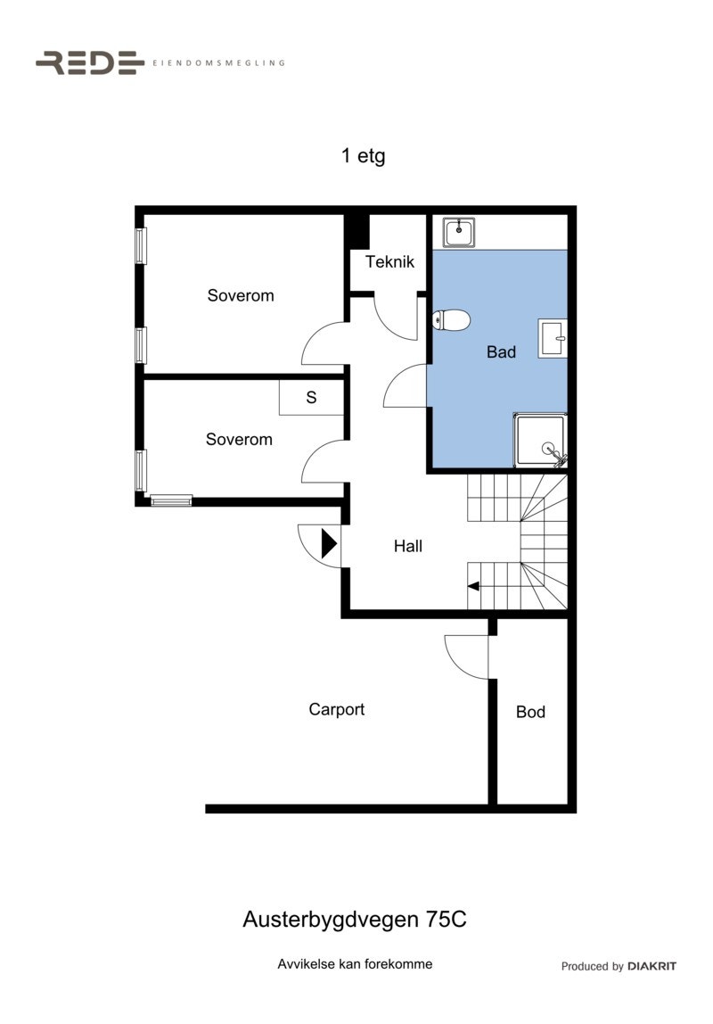Planløsning 1. etasje Galleribilde