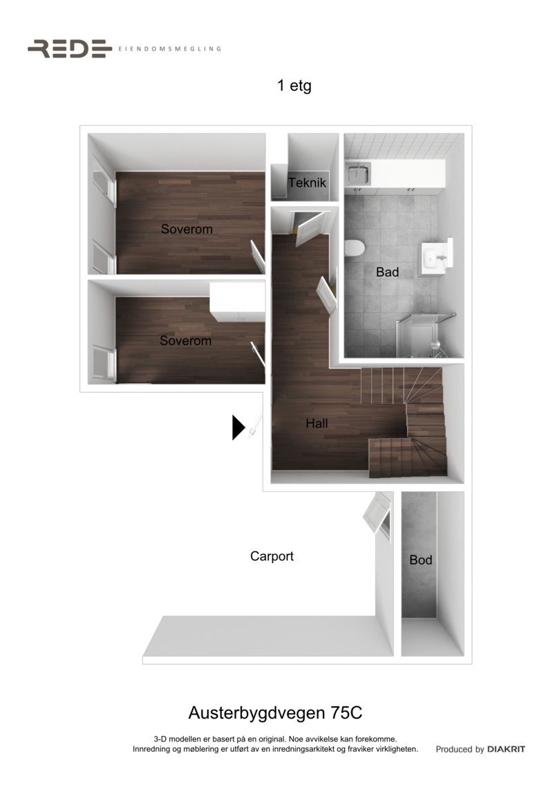 Plantegning 1. etg. Galleribilde