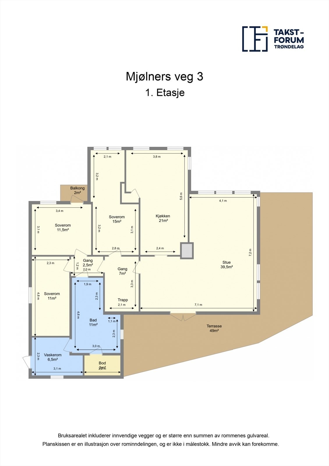 Plantegning 1. etasje Galleribilde