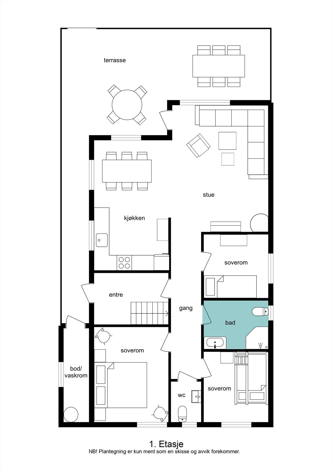 Plantegning 1. etasje Galleribilde