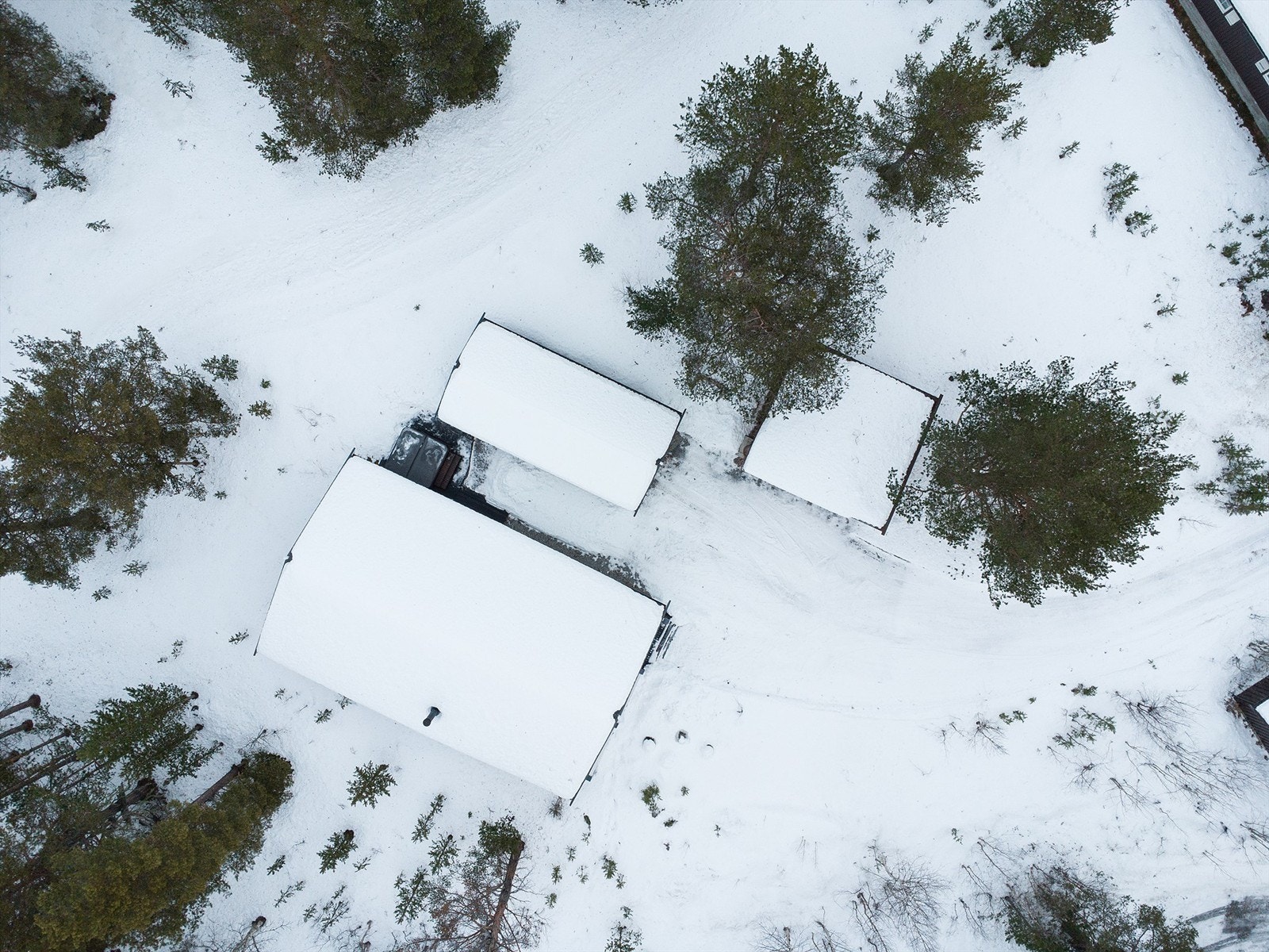 Dronebilde av tomten sett fra fugleperspektiv Galleribilde