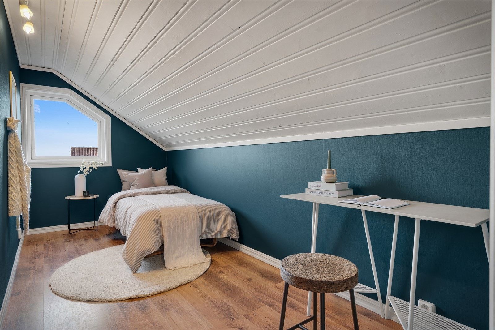 - Begge soverommene på loftet måler 5,9m² (ikke godkjent for varig opphold) - Galleribilde