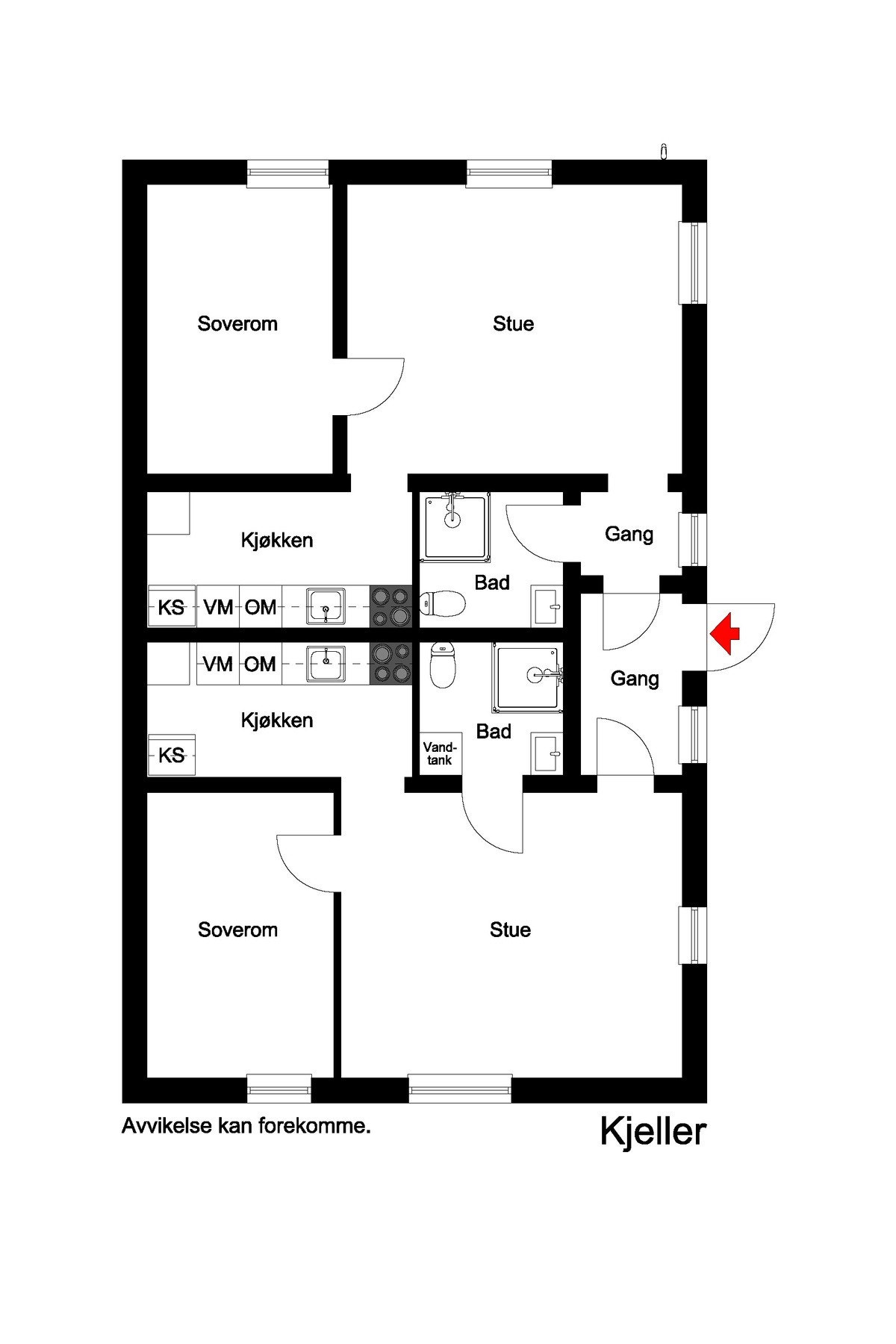 Plantegning u.etg. Galleribilde