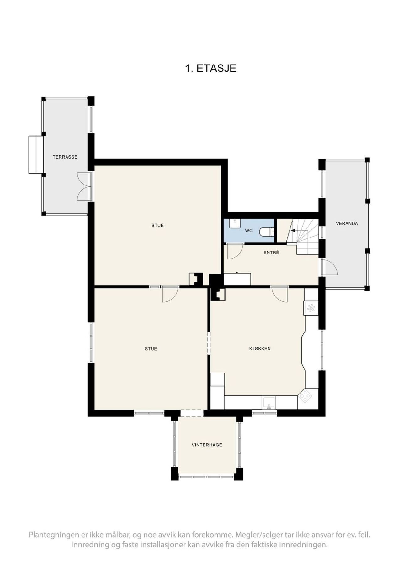 Plantegning første etasje. Galleribilde