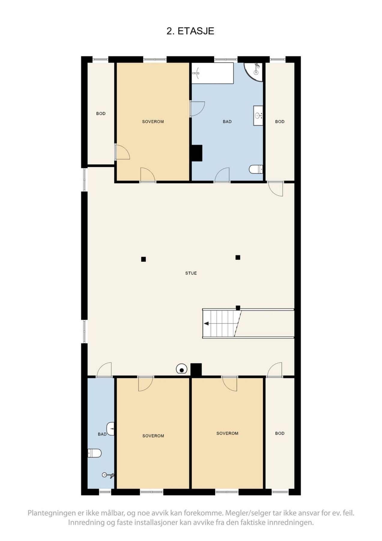 Plantegning andre etasje. Galleribilde