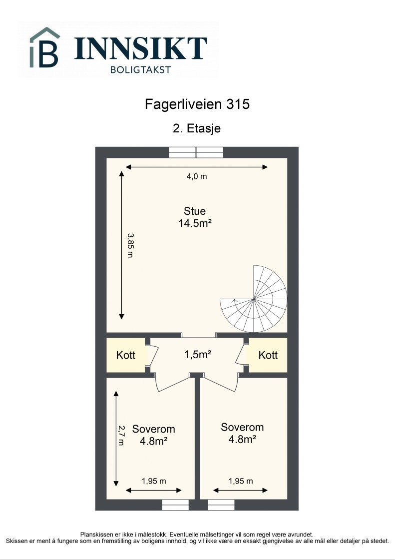 Planskisse loftetasje Galleribilde