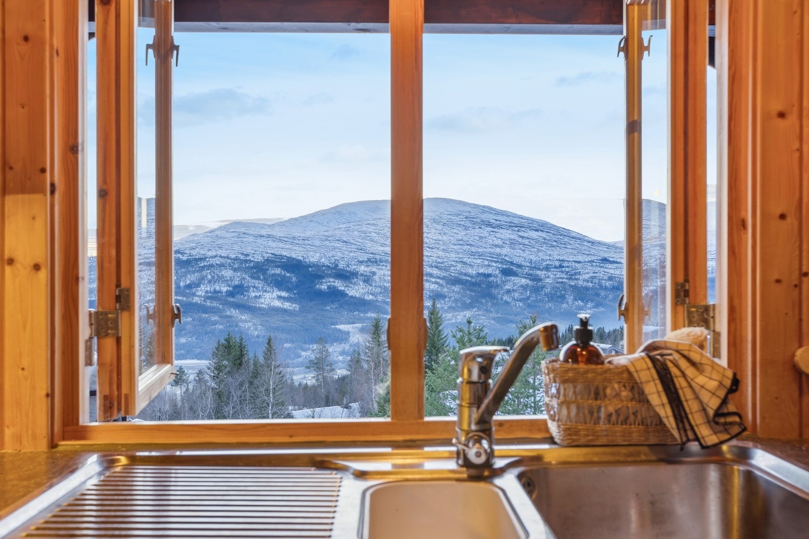 Upåklagelig med utsikt mot fjell og skog. Galleribilde