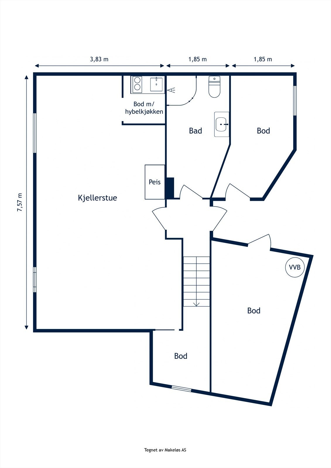Plantegning kjeller Galleribilde