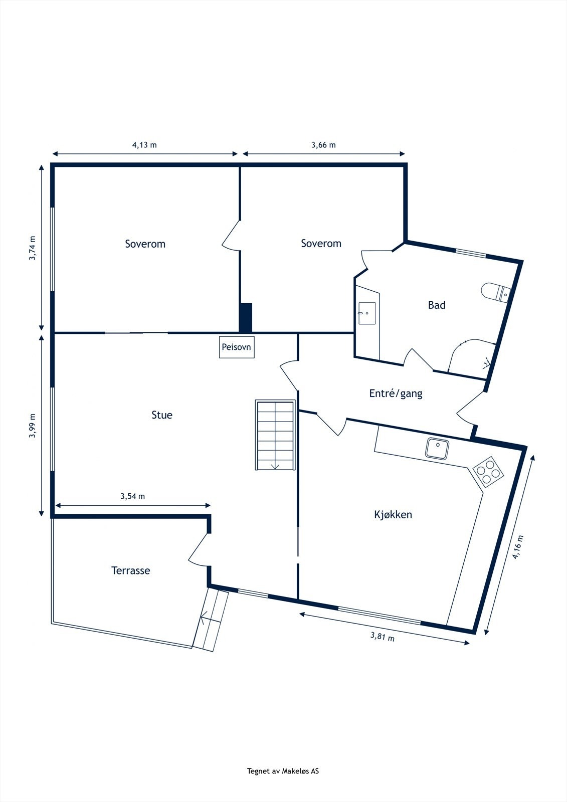 Plantegning 1. etasje Galleribilde