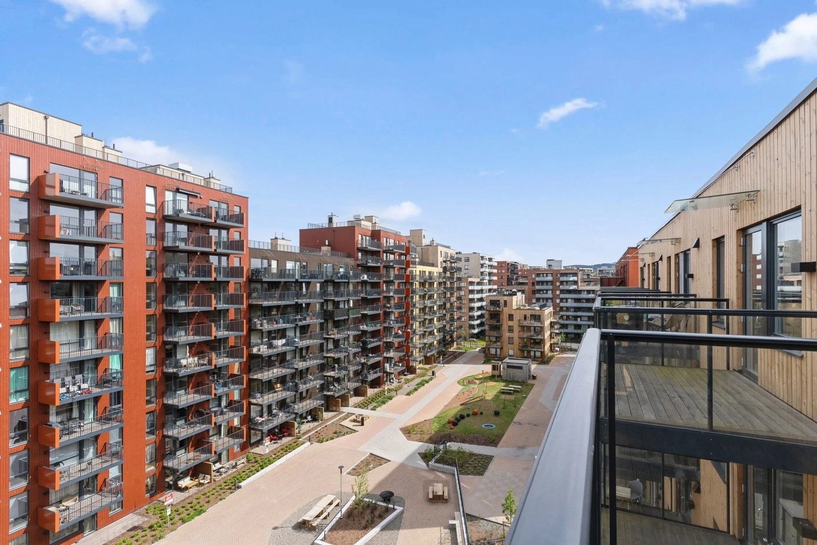 Fin utsikt fra balkongen mot felles-området Galleribilde