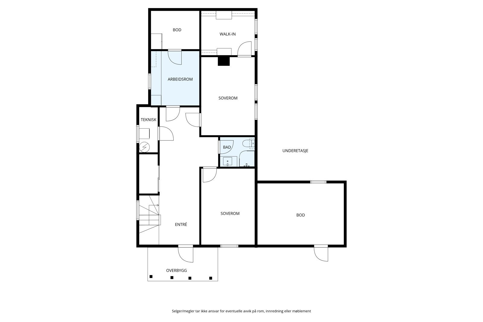 Plantegning underetasje Galleribilde
