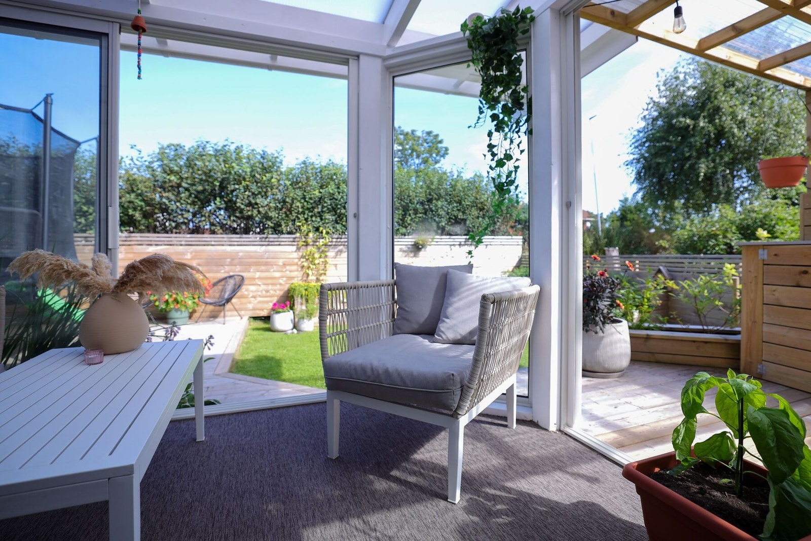 Vinterhagen er på 5,8 kvm. Galleribilde