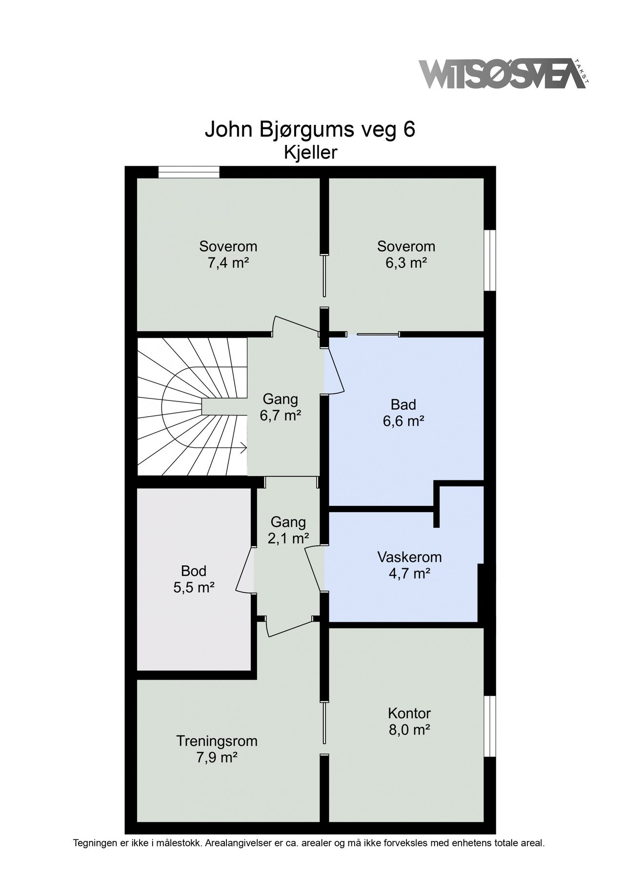 Planskisse kjeller. Galleribilde