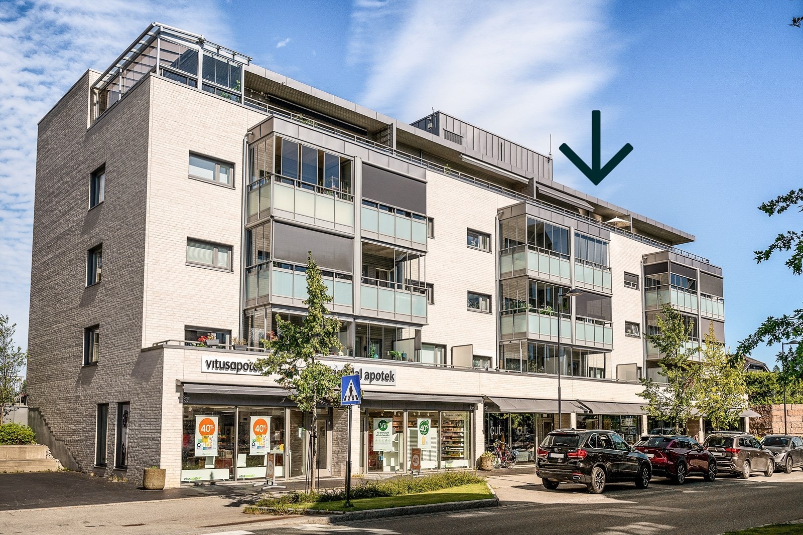 Leiligheten har en attraktiv beliggenhet i øverste etasje. Galleribilde