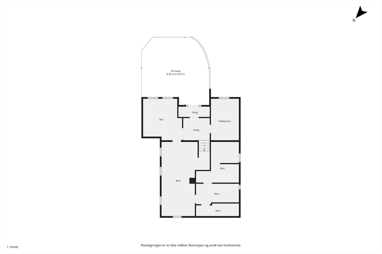 Plantegning U.etg. Galleribilde