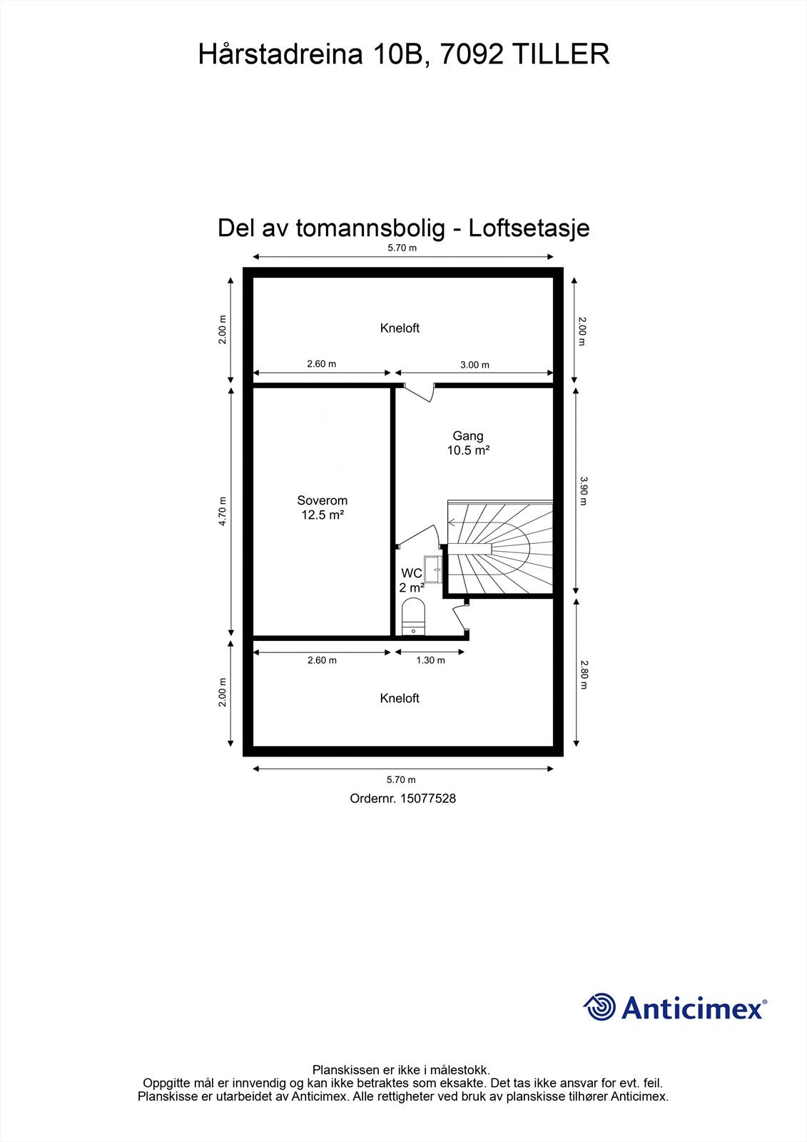 Planskisse loftsetasje. Galleribilde