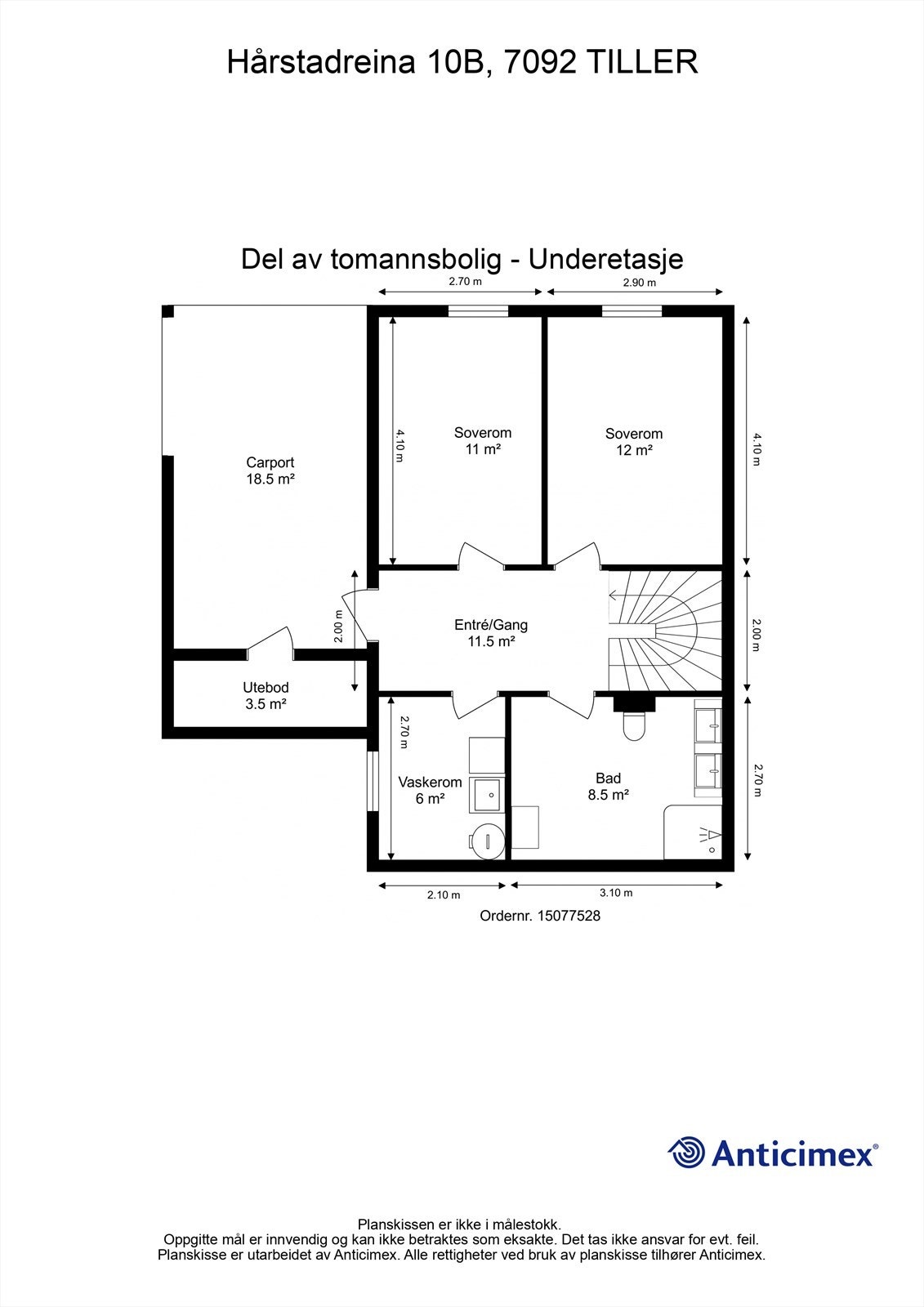 Planskisse underetasje. Galleribilde