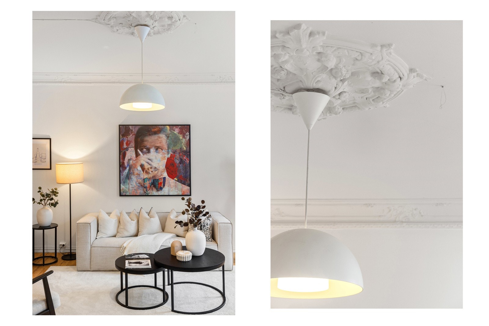 Rommene har flotte originale detaljer som stukkatur og takrosett som fremhever byggets klassiske stil. Galleribilde