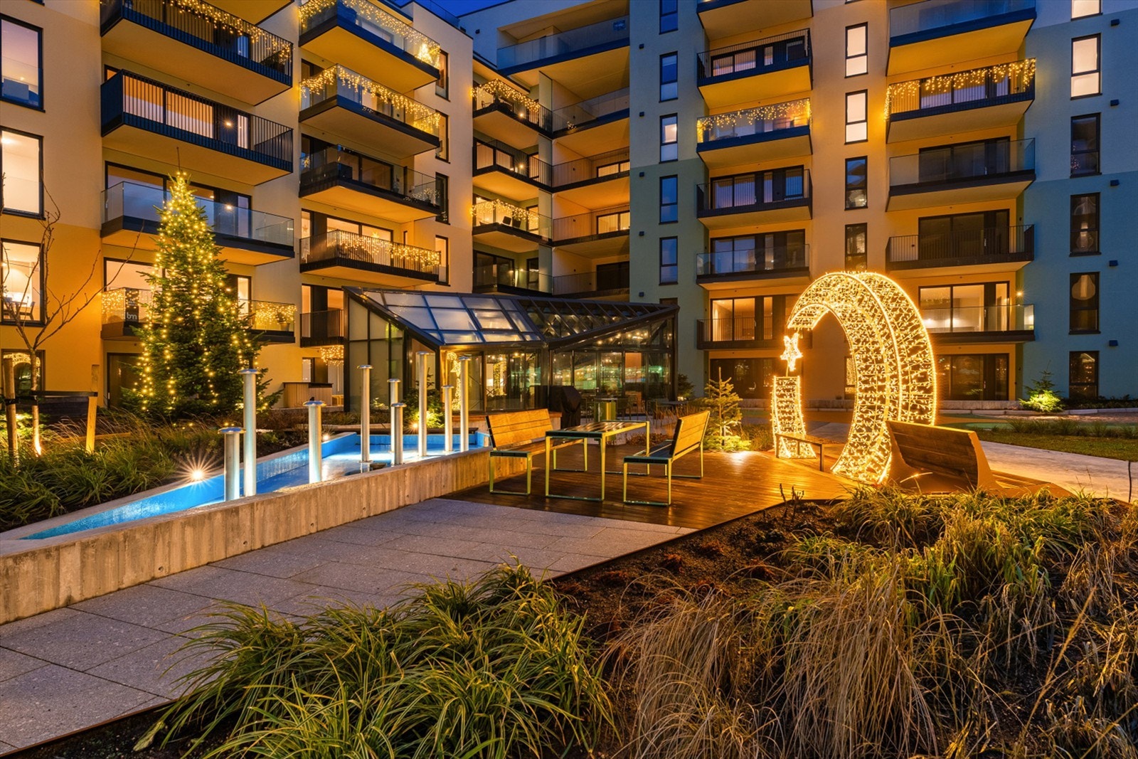 Tangen Torv kveld desember Galleribilde