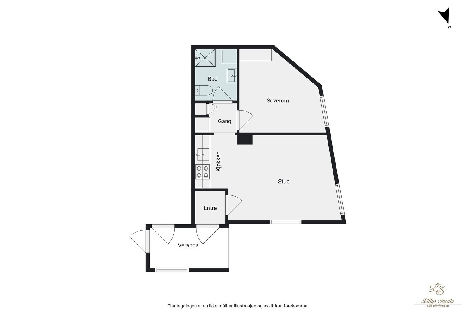 Vi viser deg plantegningen tidlig, slik du får orientert deg. Galleribilde