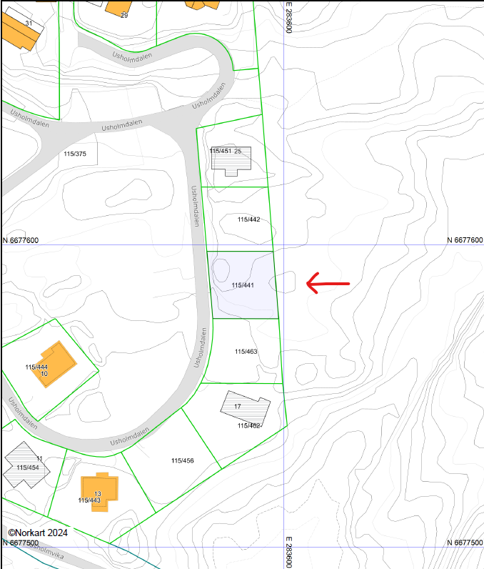 Tomten har en fin plassering i tomtefeltet. Galleribilde