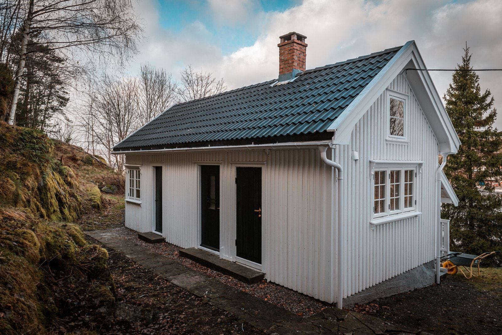 Uthuset er oppgradert utvendig, med litt arbeid innvendig får du et uthus som kan brukes til hva enn du ønsker. Galleribilde