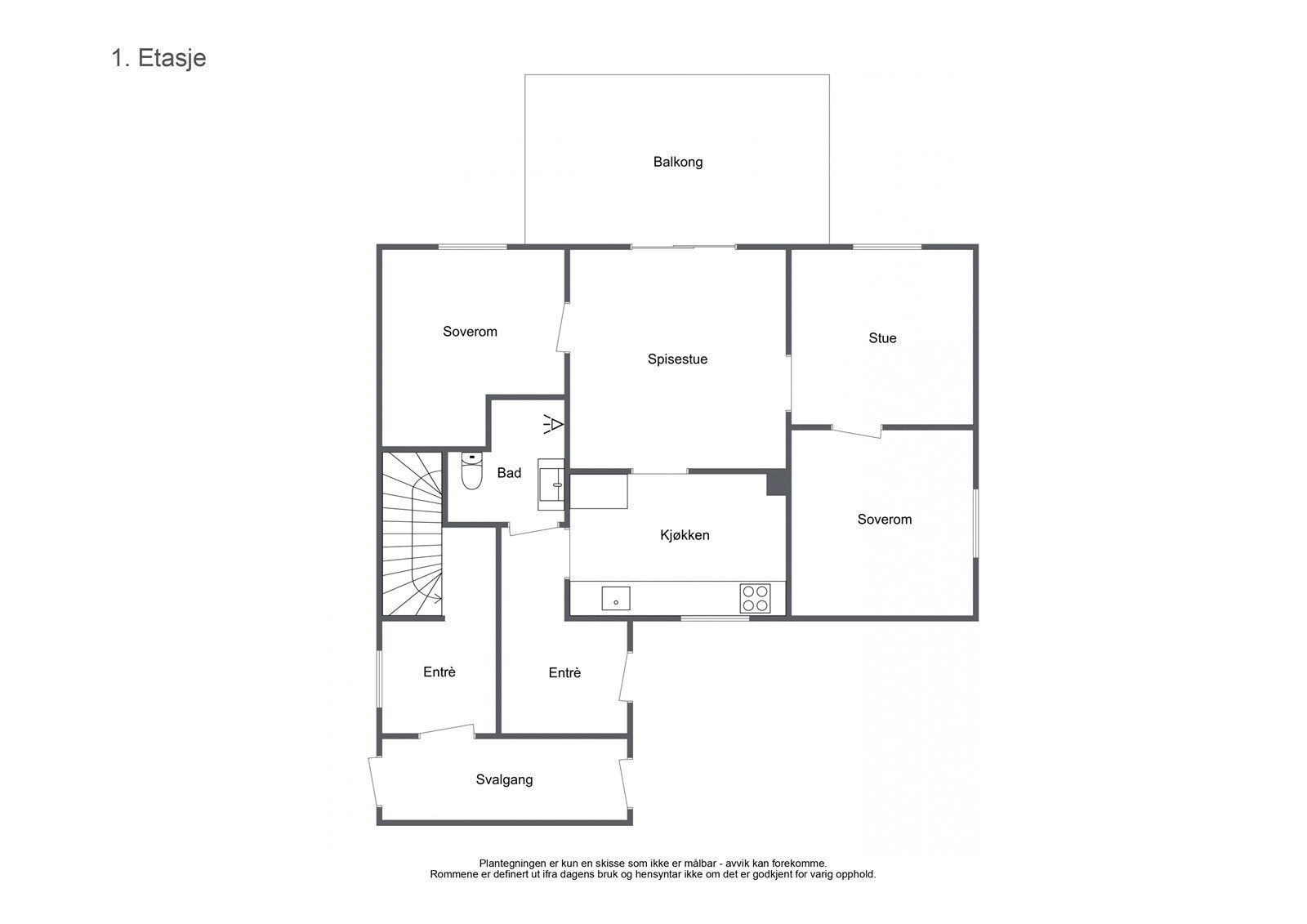 Plantegning 1. etasje Galleribilde
