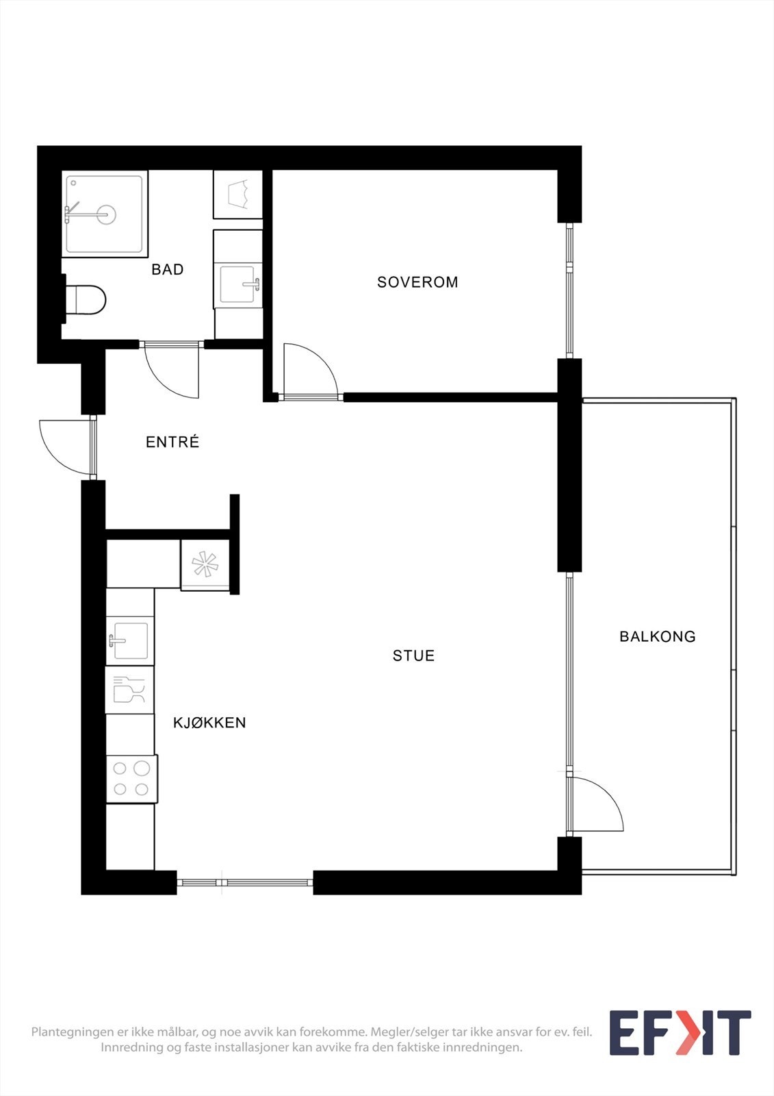Plantegningen er ikke målbar, og noe avvik kan forekomme. Megler/selger tar ikke ansvar for ev. feil. Innredning og faste installasjoner kan avvike fra den faktiske innredningen. Galleribilde