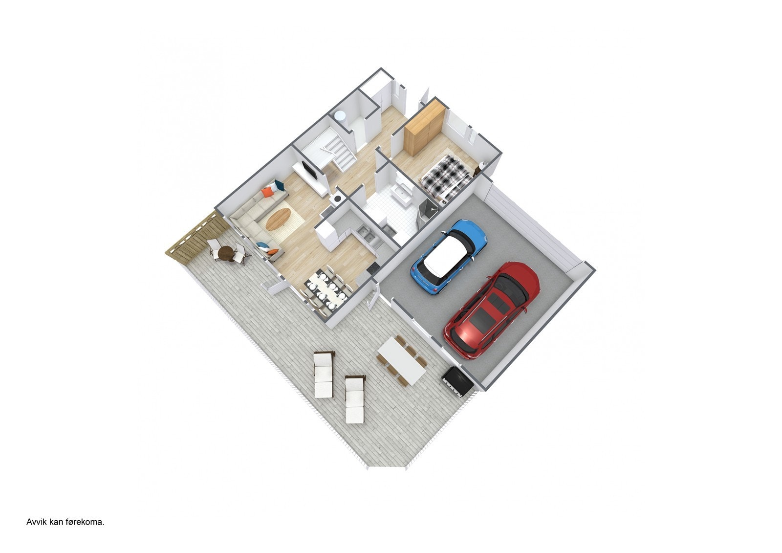 Planteikning 3D - 1. etasje. Galleribilde